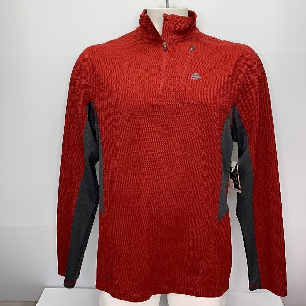 Nike ACG 1/4 Zip Shirt Size XL NWT 2008 Red Quarter Zip Pullover Long Sleeve